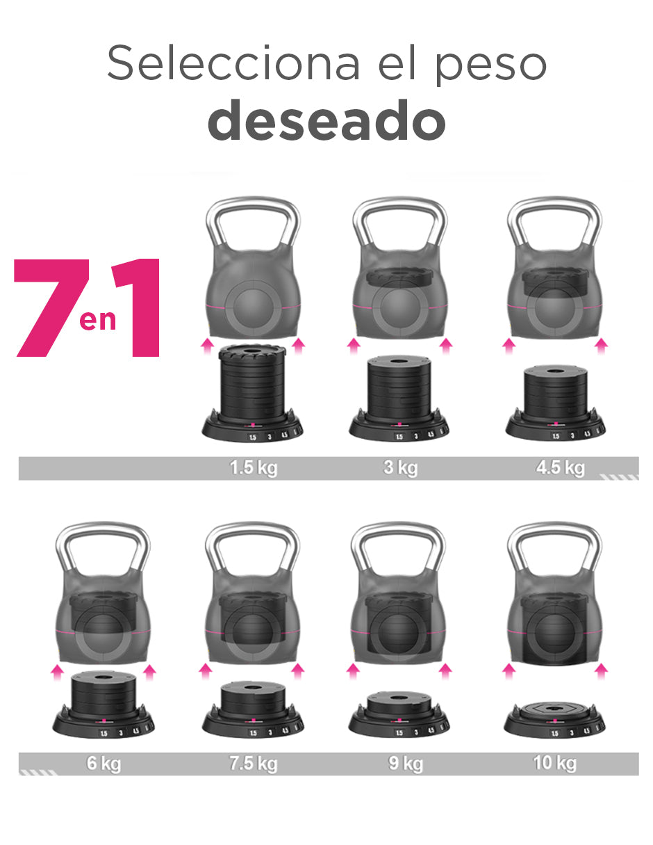 Pesa Campana Ajustable 10kg Magni Negro