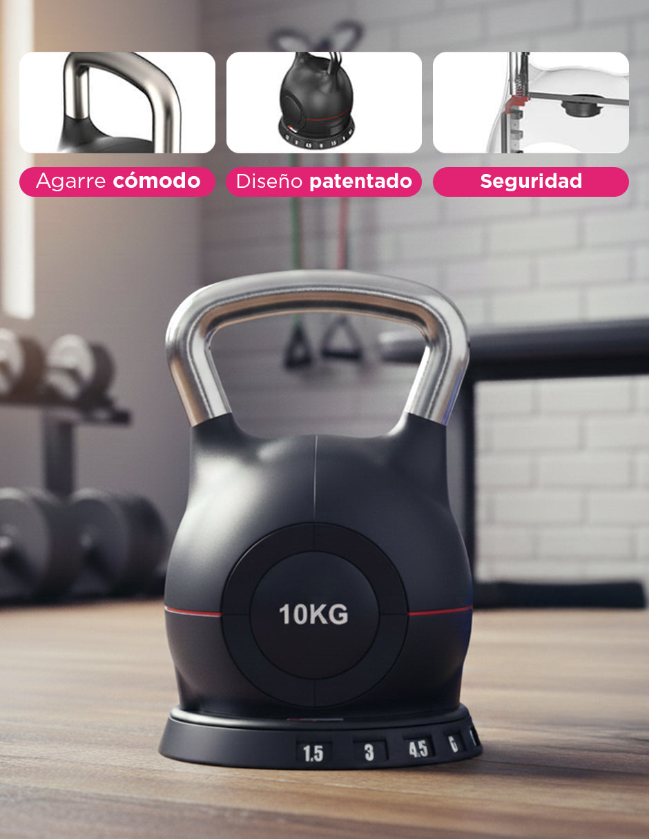 Pesa Campana Ajustable 10kg Magni Negro