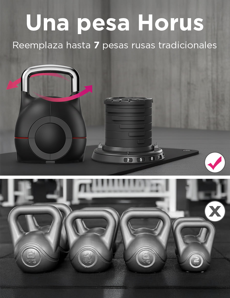 Pesa Campana Ajustable 20kg Horus Negro