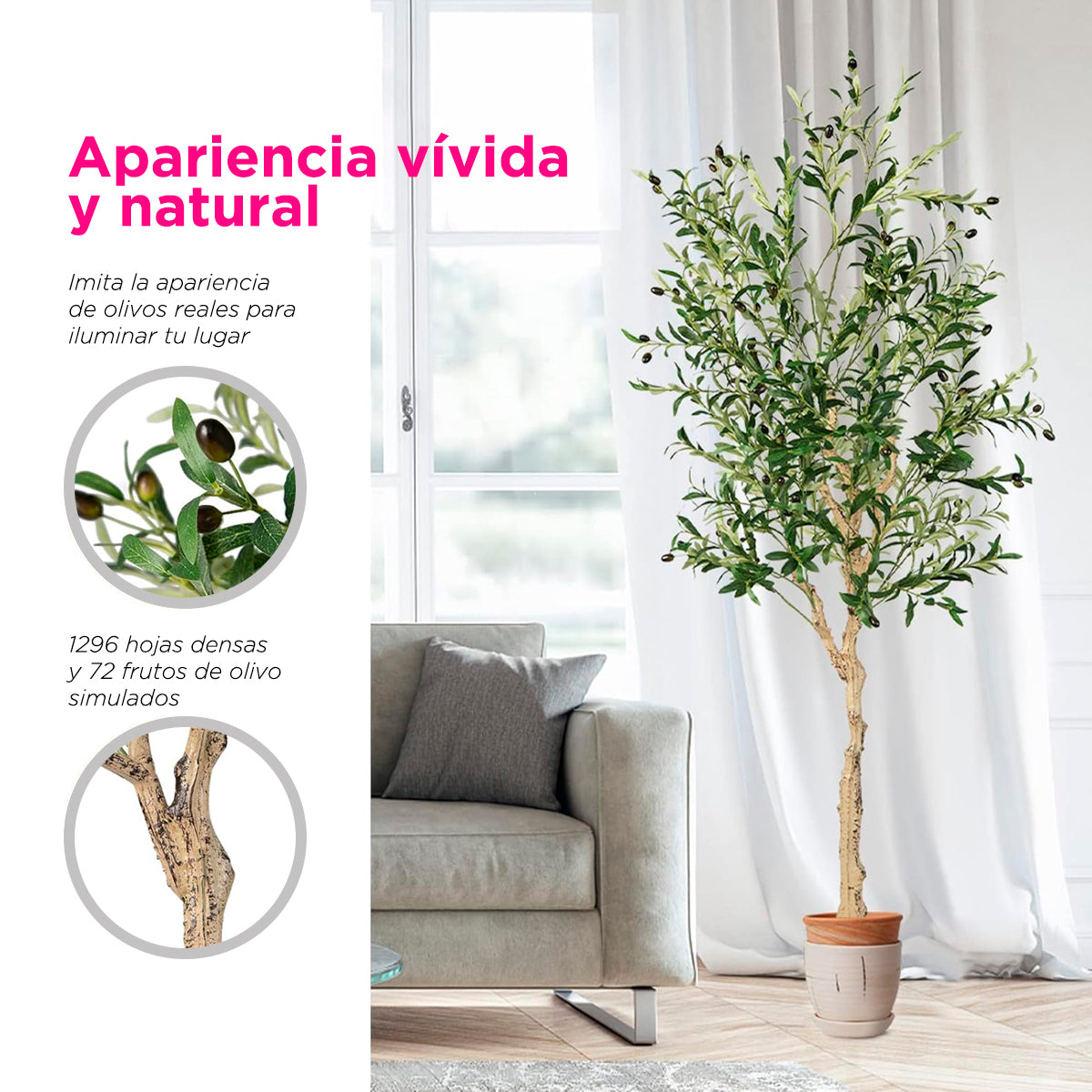 Planta artificial olivo con maceta 1.55 m
