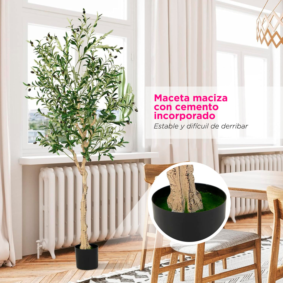 Planta artificial olivo con maceta 1.55 m