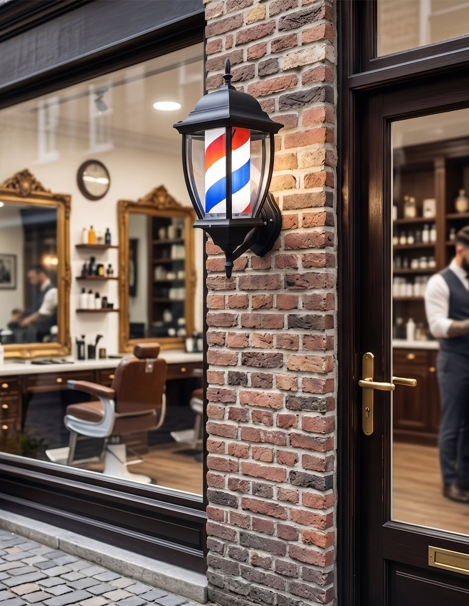 Poste De Barbero Luz Giratorio Caramelo Farol Enzo Vanlig con Iluminación LED