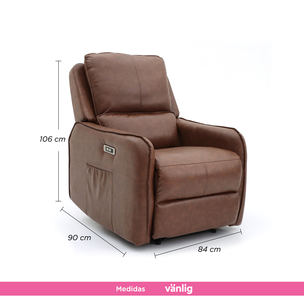 Sillón Reposet Eléctrico Quebec Café