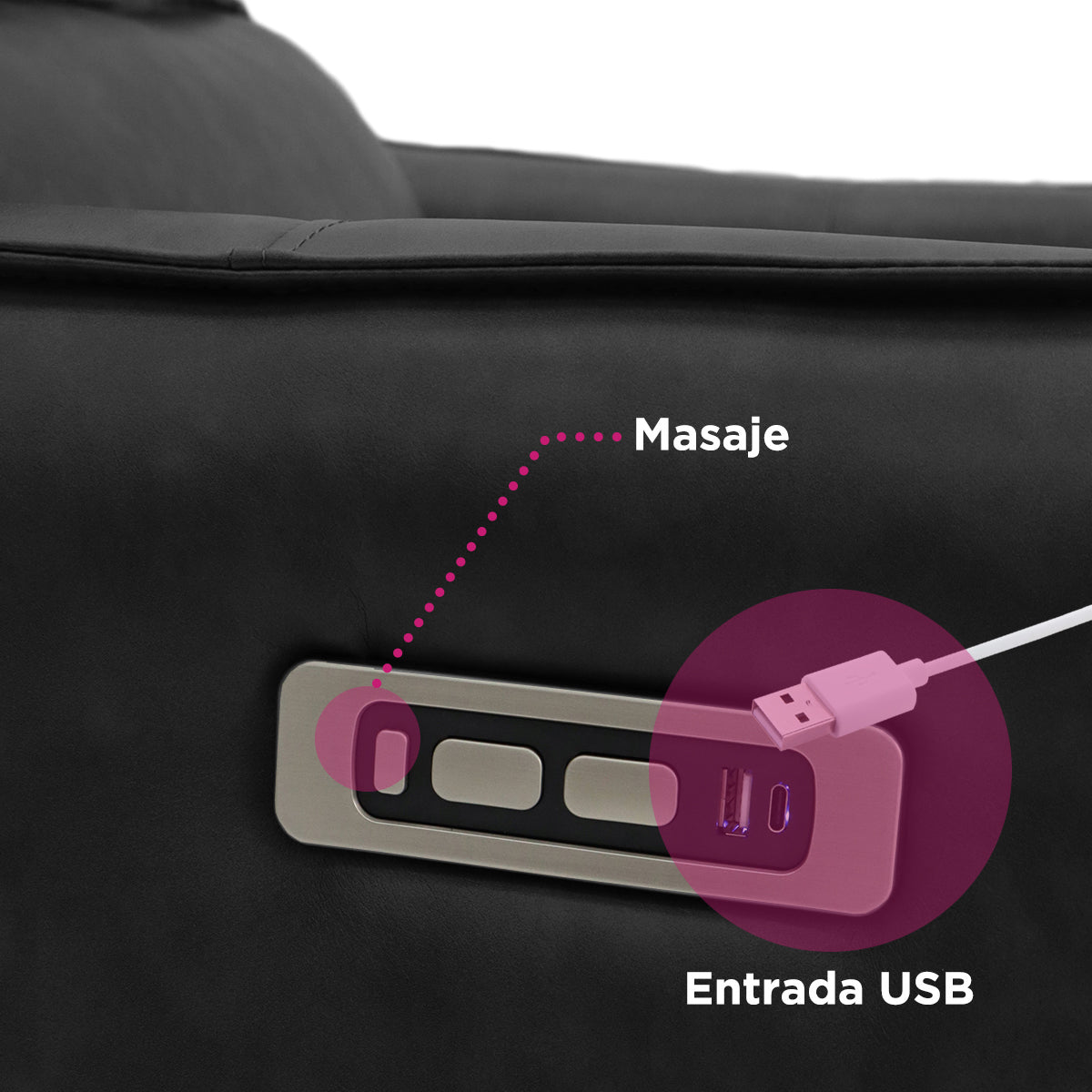 Sillón Reposet Eléctrico Quebec Negro