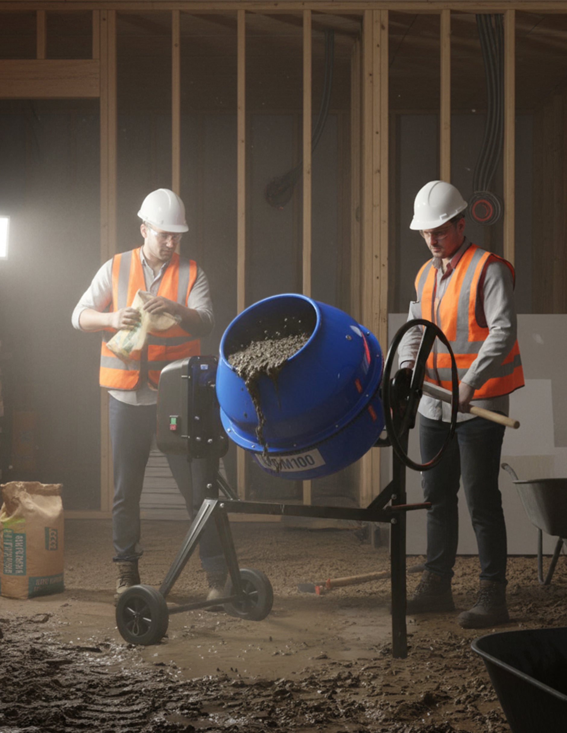 Revolvedora De Cemento Trompo Eléctrico 100 L 1440 Rpm 350w