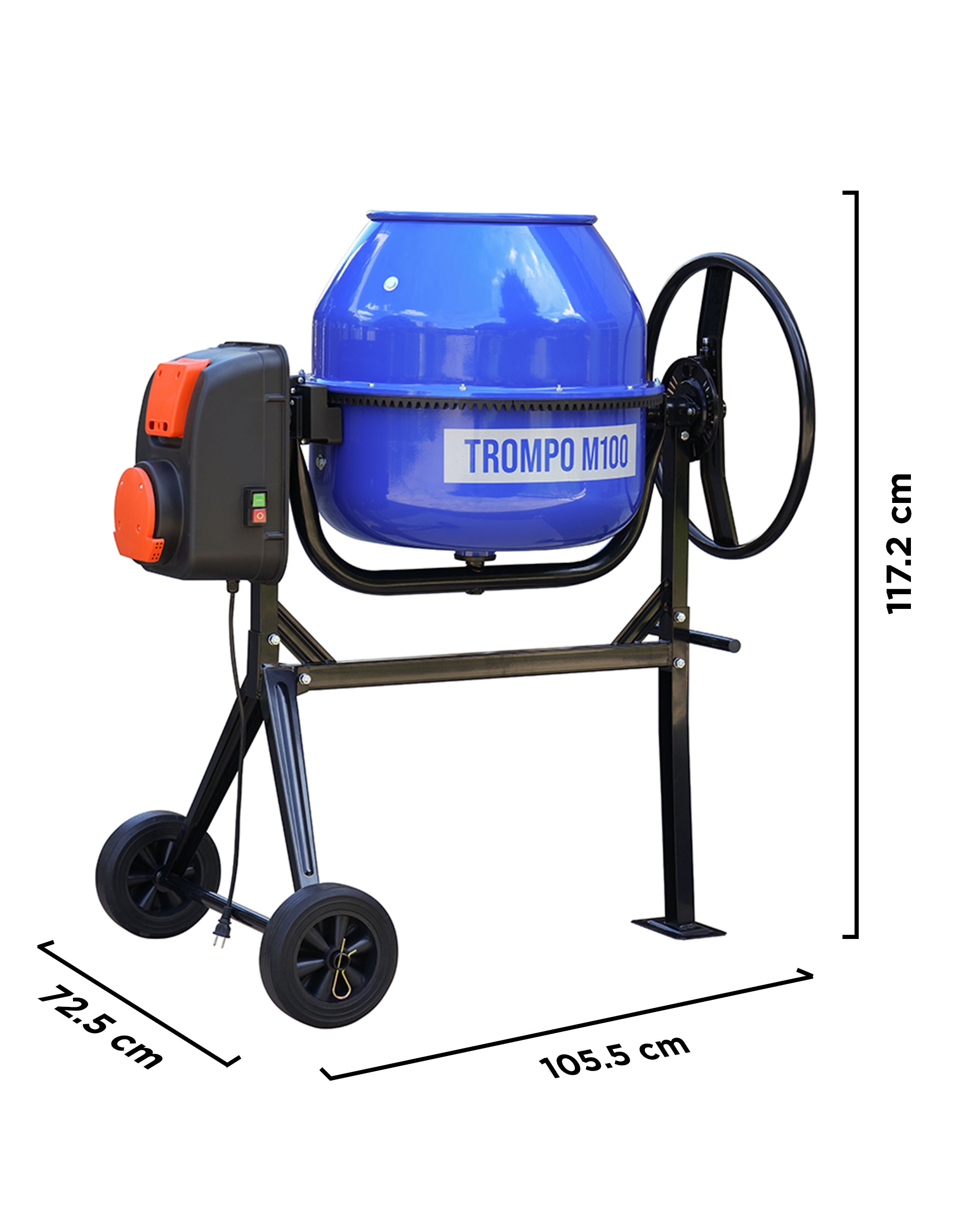 Revolvedora De Cemento Trompo Eléctrico 100 L 1440 Rpm 350w
