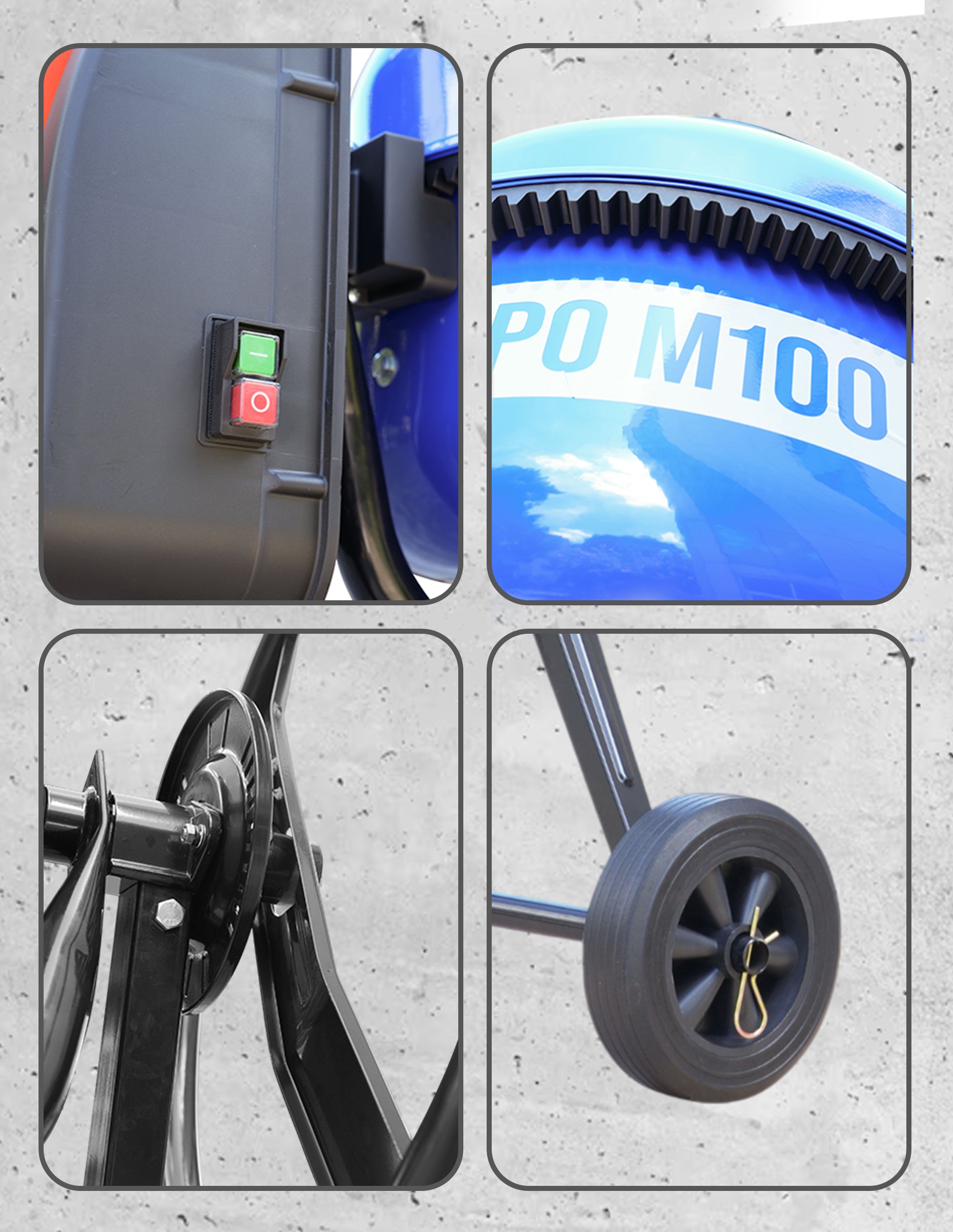 Revolvedora De Cemento Trompo Eléctrico 100 L 1440 Rpm 350w