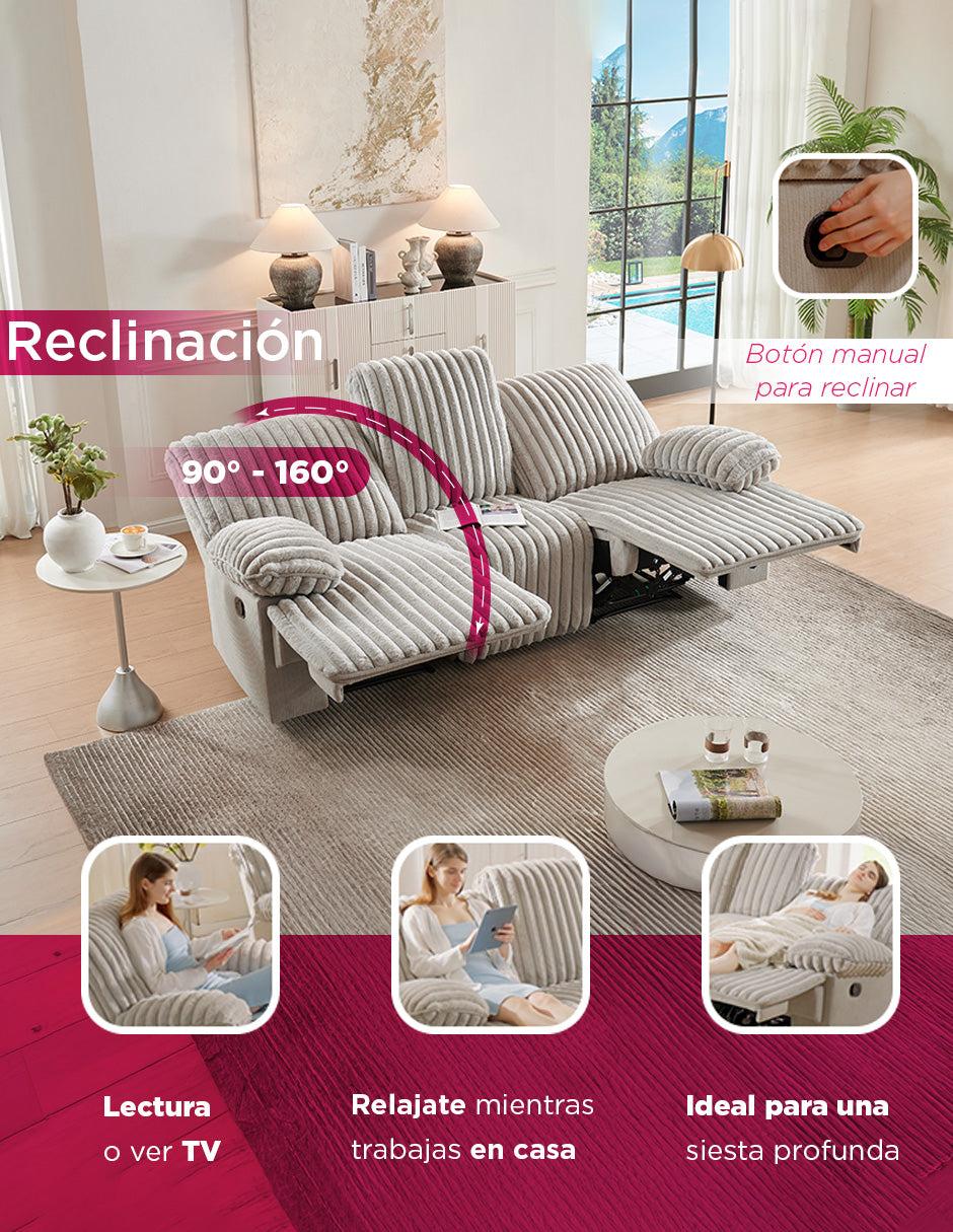 Sala Moderna De Lujo Reclinable C/consola Bluetooth Altavoz