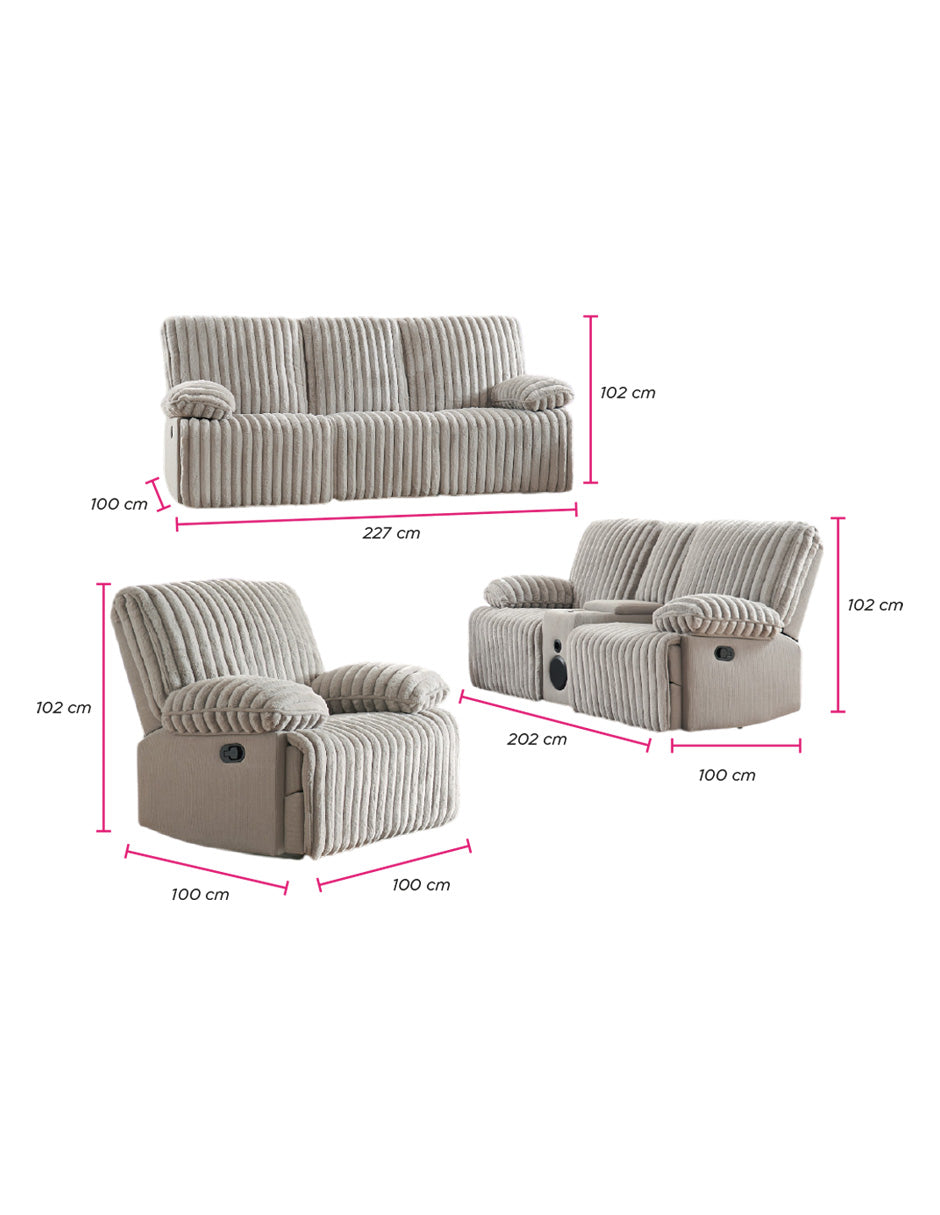 Sala Moderna De Lujo Reclinable C/consola Bluetooth Altavoz