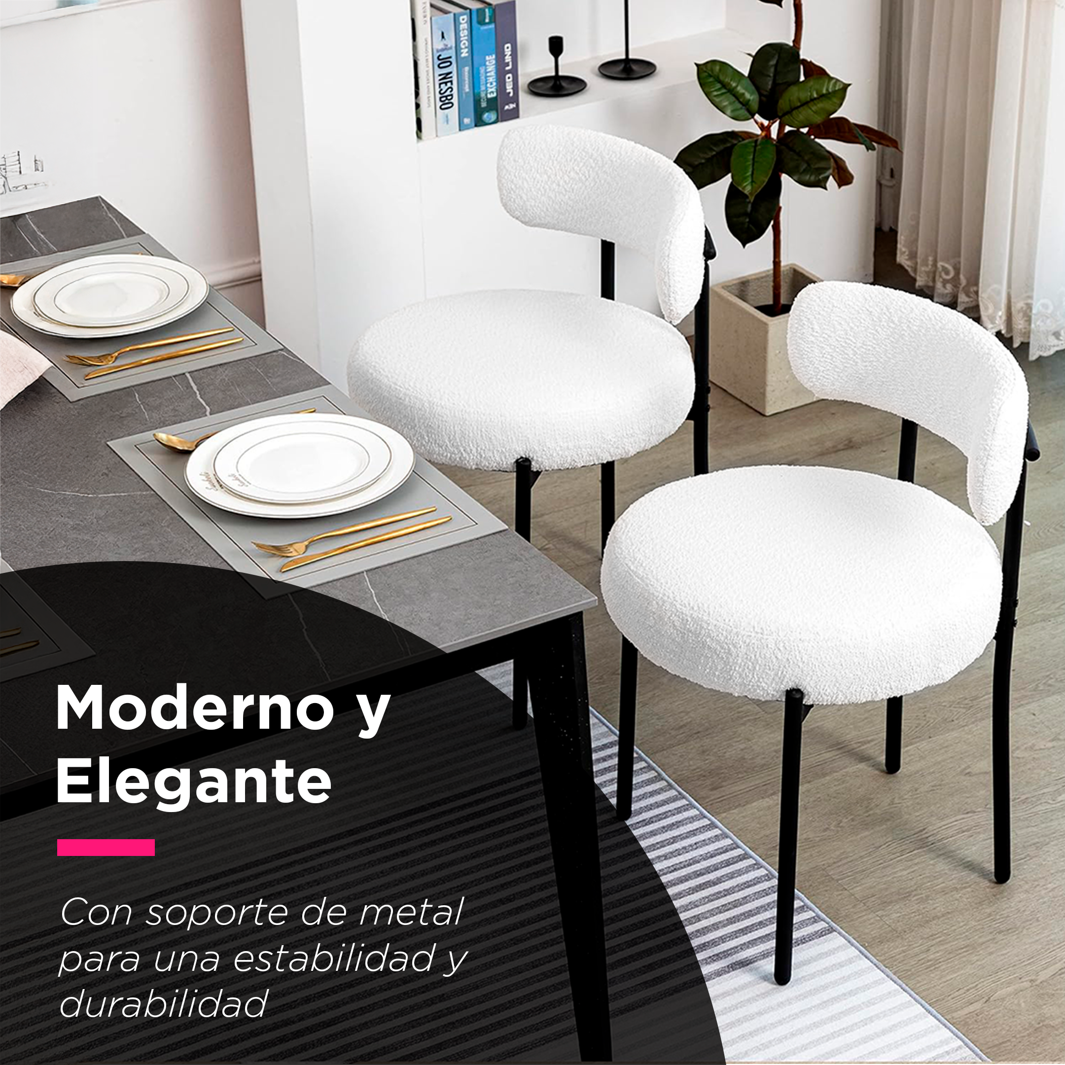 Set de Sillas Vintage Modena Blanca (Par)