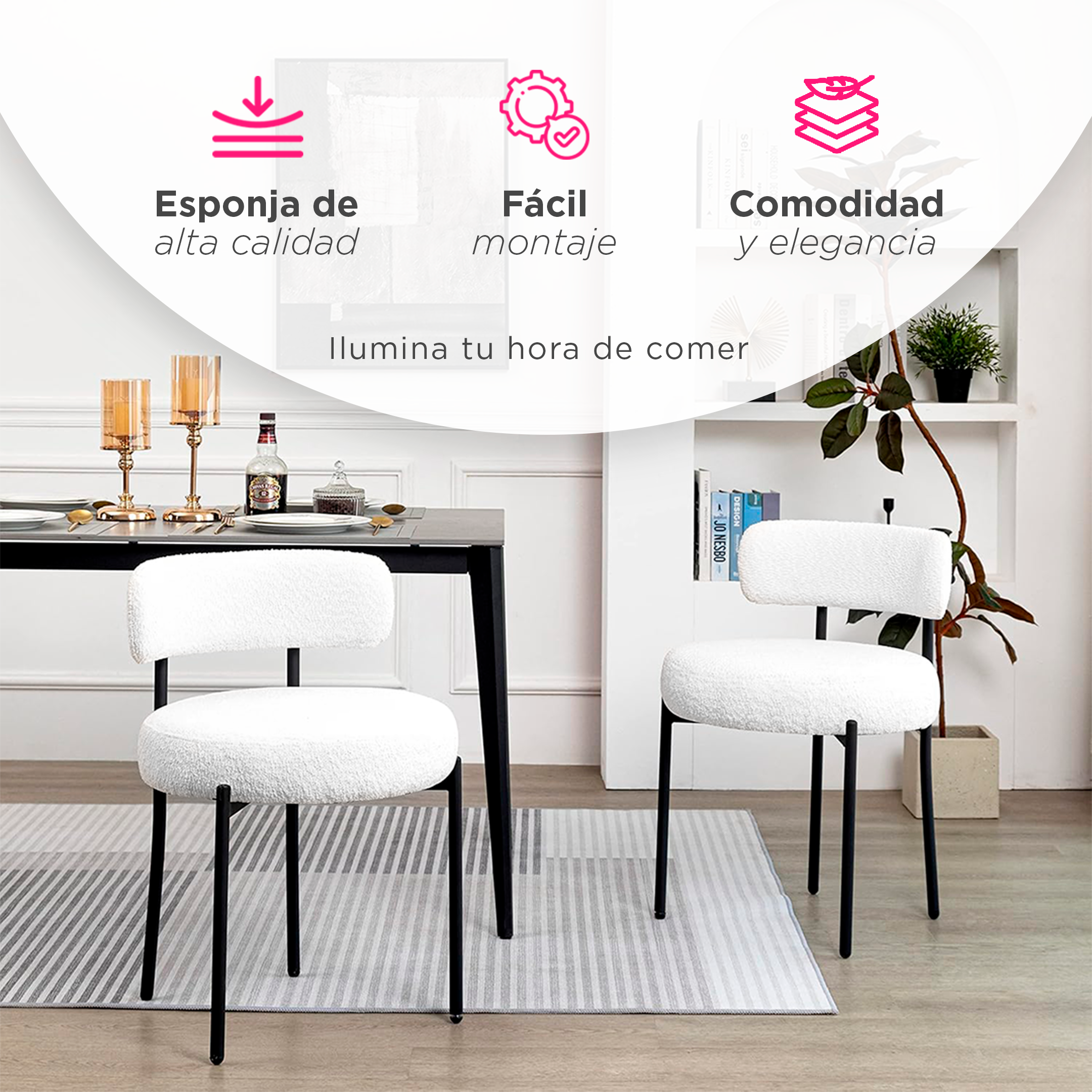 Set de Sillas Vintage Modena Blanca (Par)