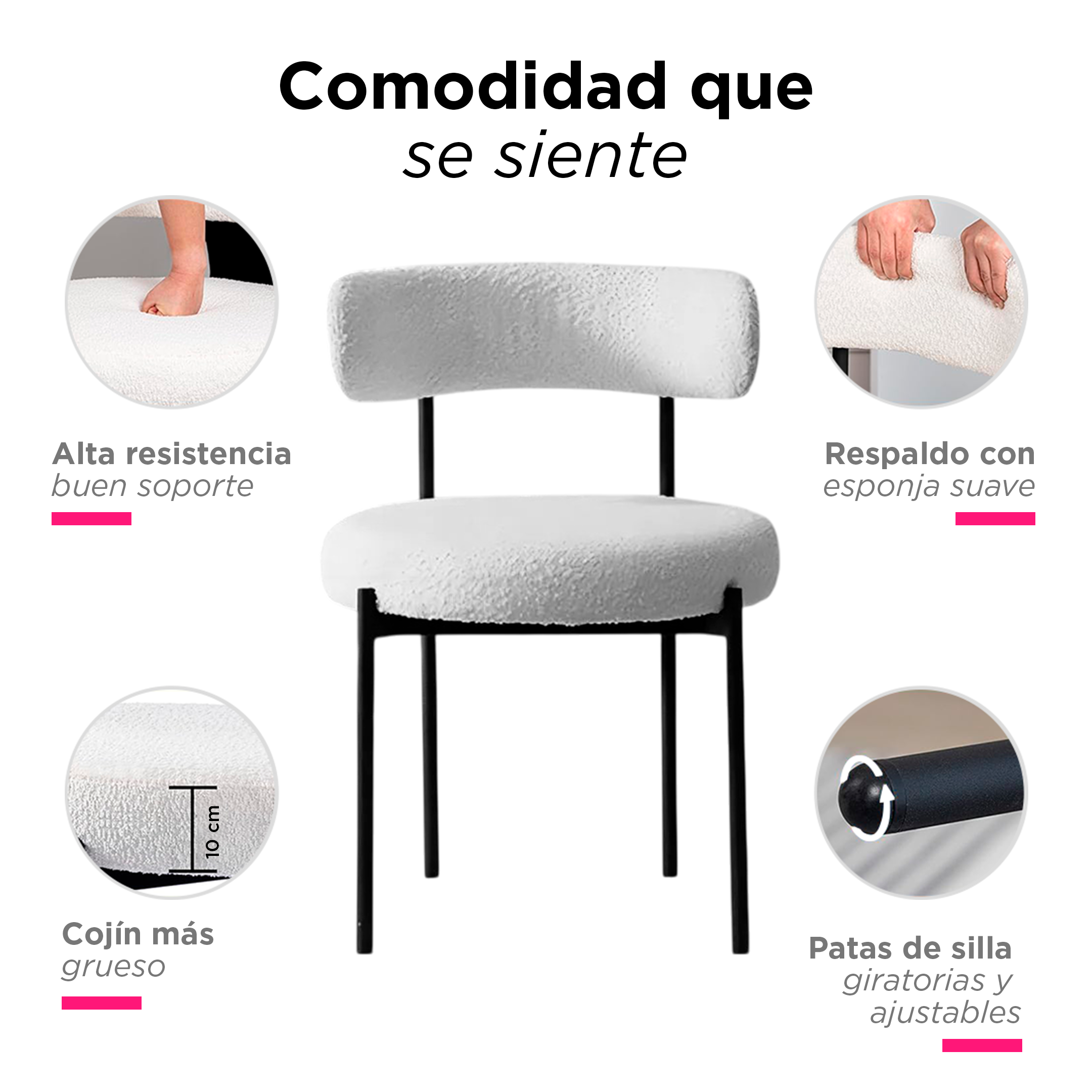 Set de Sillas Vintage Modena Blanca (Par)