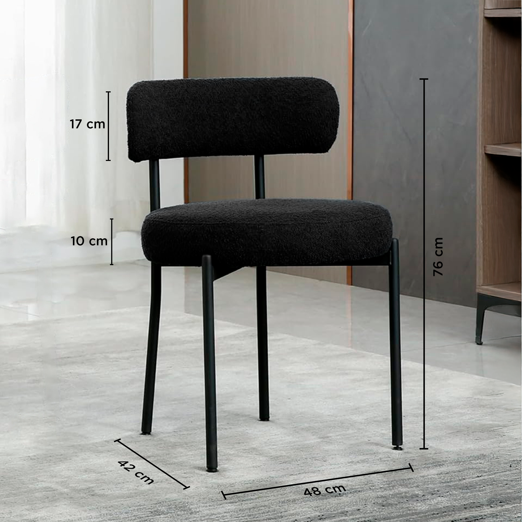 Set de Sillas Vintage Modena Negra (Par)