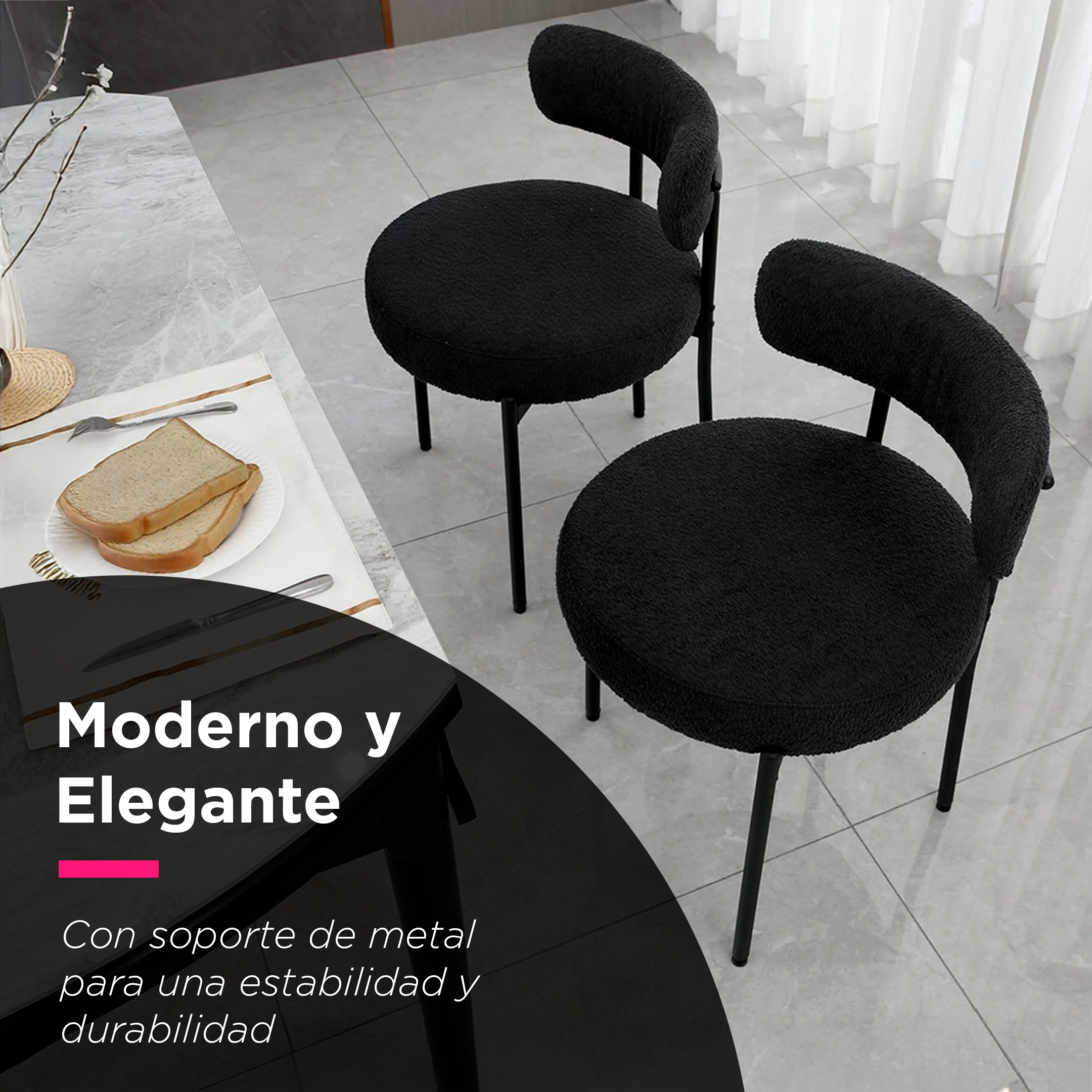 Set de Sillas Vintage Modena Negra (Par)