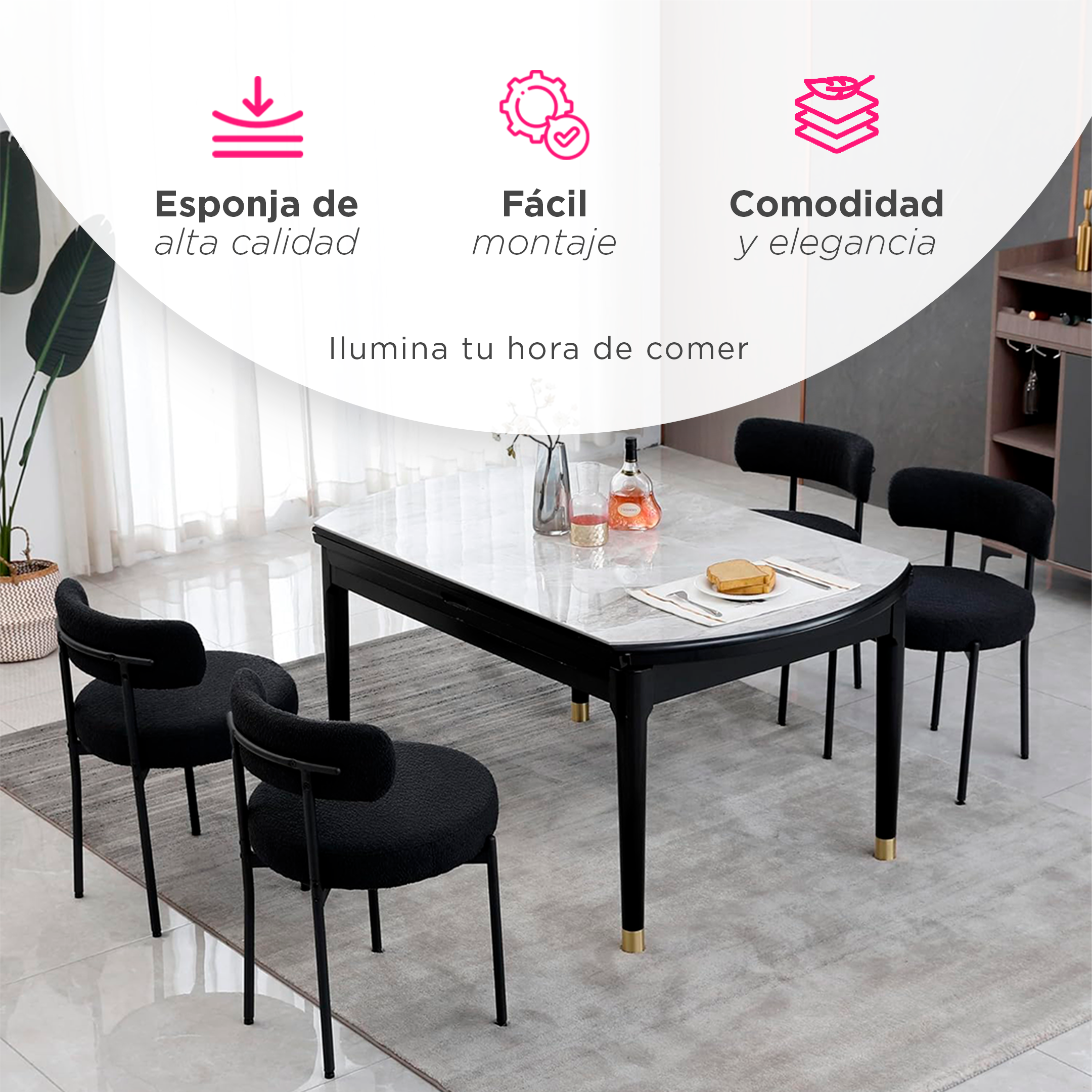 Set de Sillas Vintage Modena Negra (Par)