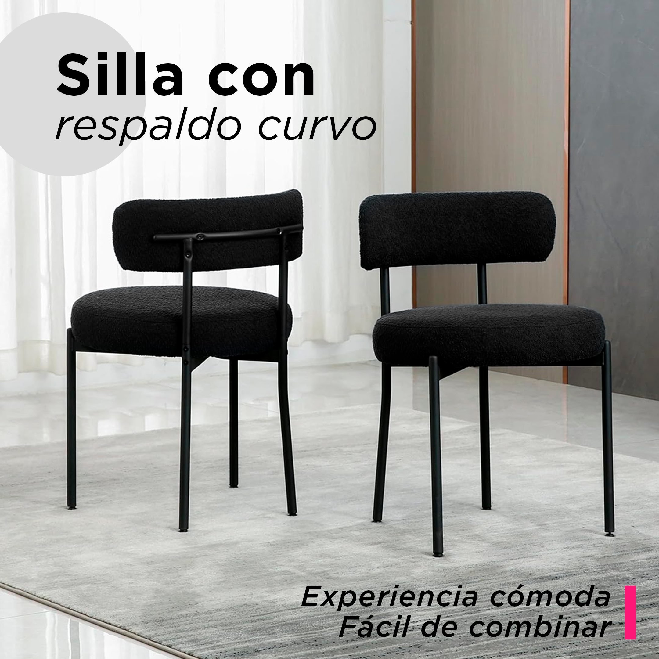 Set de Sillas Vintage Modena Negra (Par)