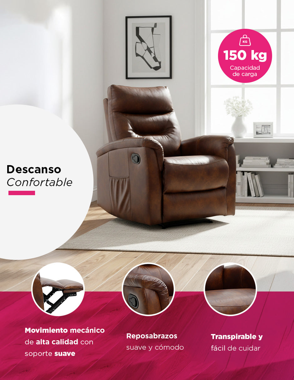 Sillón Reposet Reclinable  Manual Lubeck Café