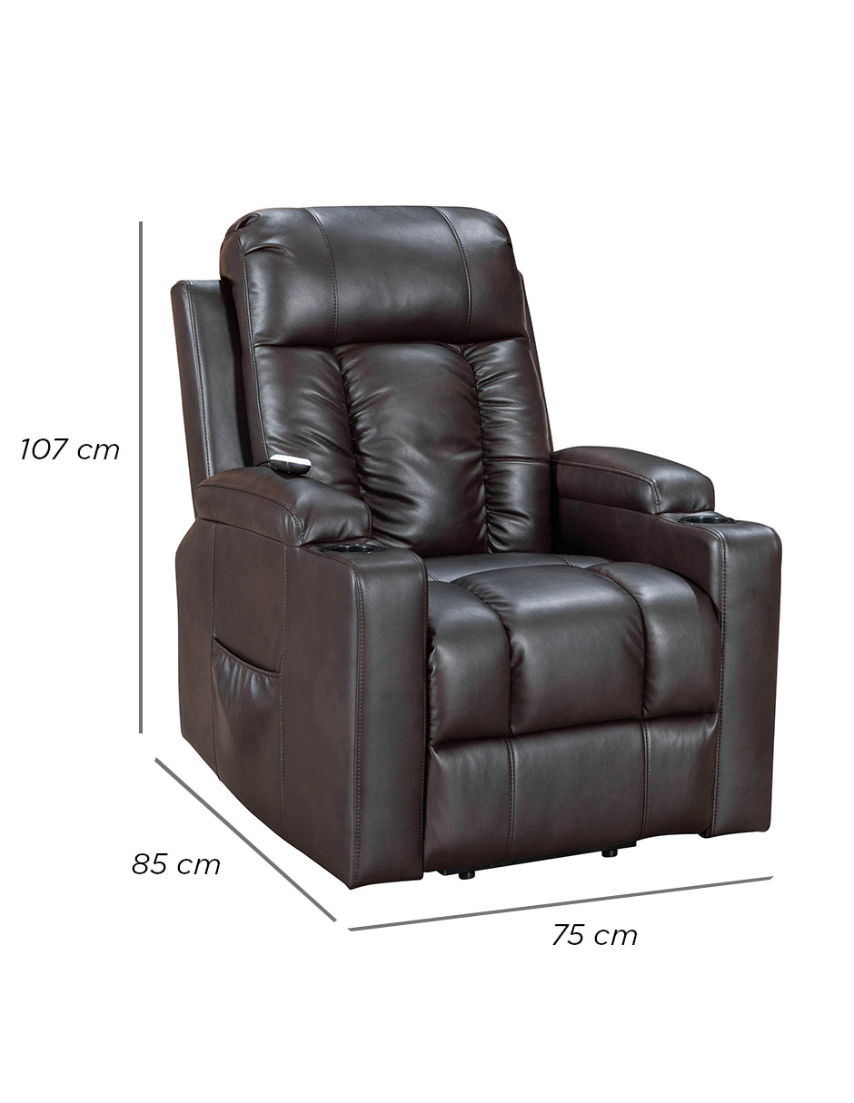Sillón Tauber Elevador Reclinable con Masaje Cafe
