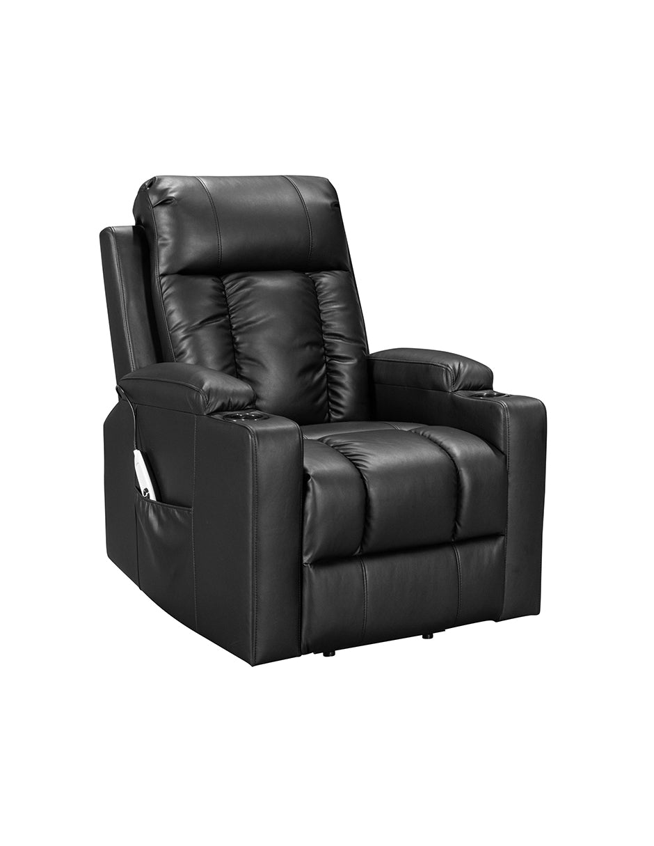Sillón Tauber Elevador Reclinable con Masaje Negro
