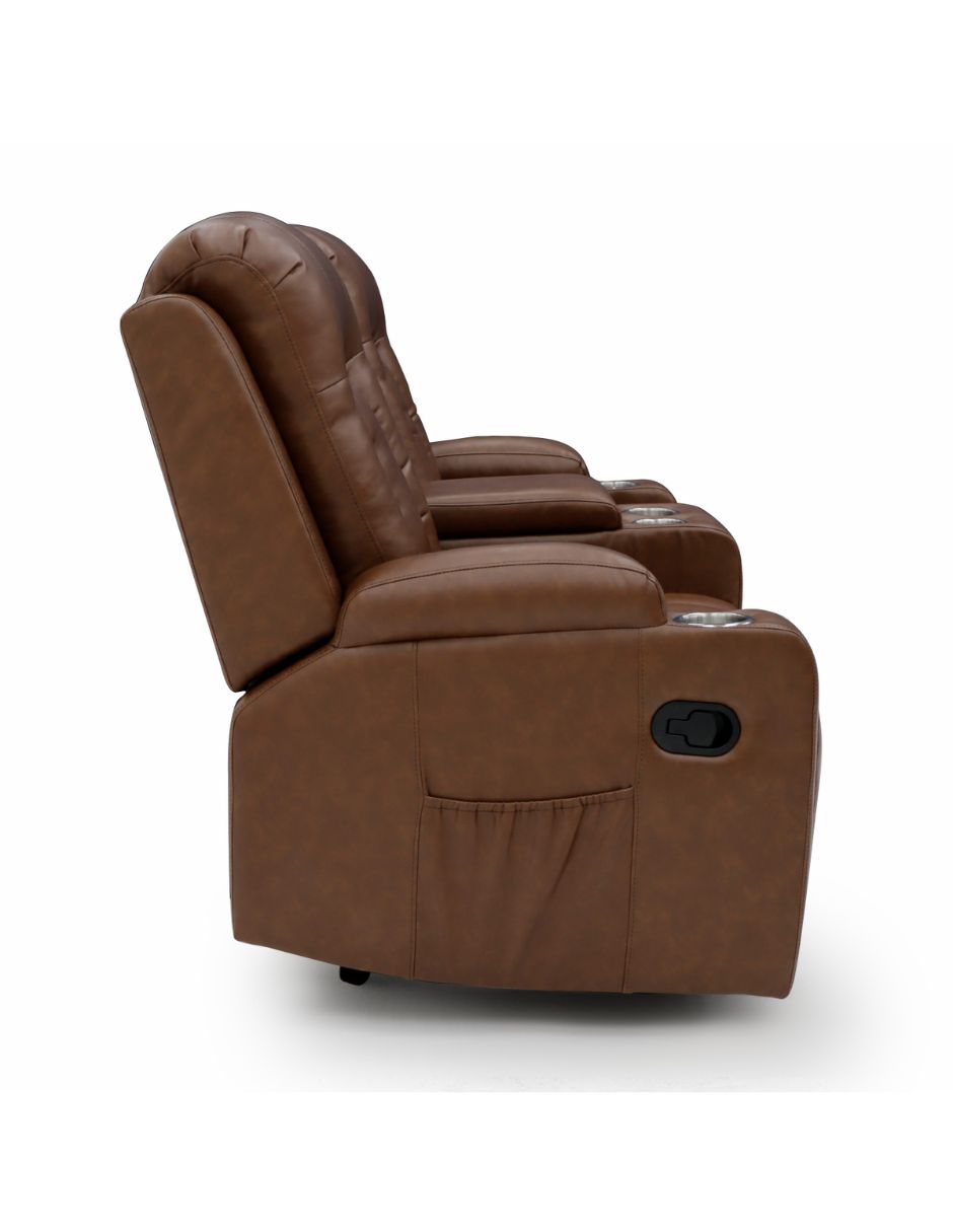Sofá Reposet 2 Asientos Reclinable Portavasos Cine Bayona