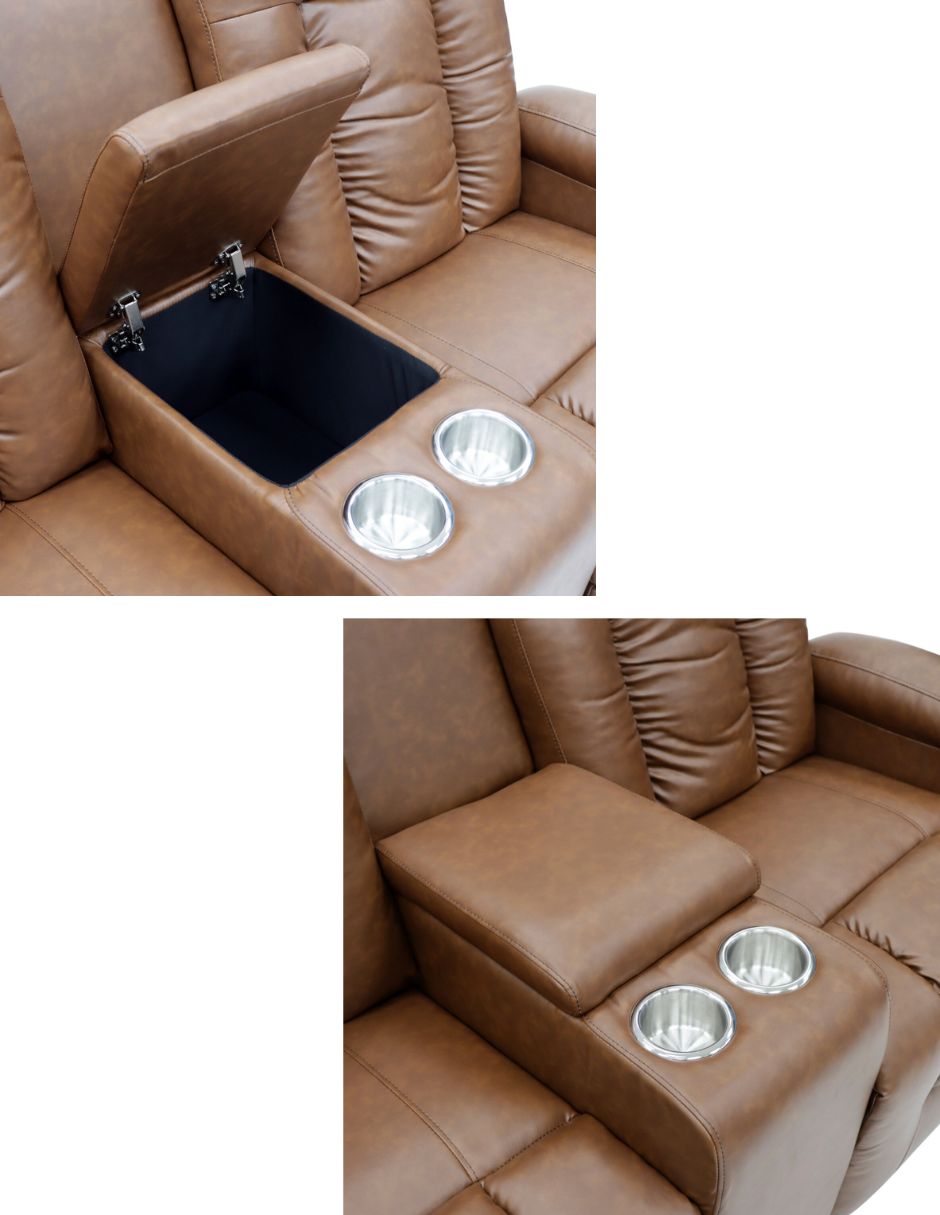 Sofá Reposet 2 Asientos Reclinable Portavasos Cine Bayona