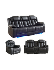 Sala De Lujo Moderna Cine Reclinable Led c/consola Bluetooth Lindau