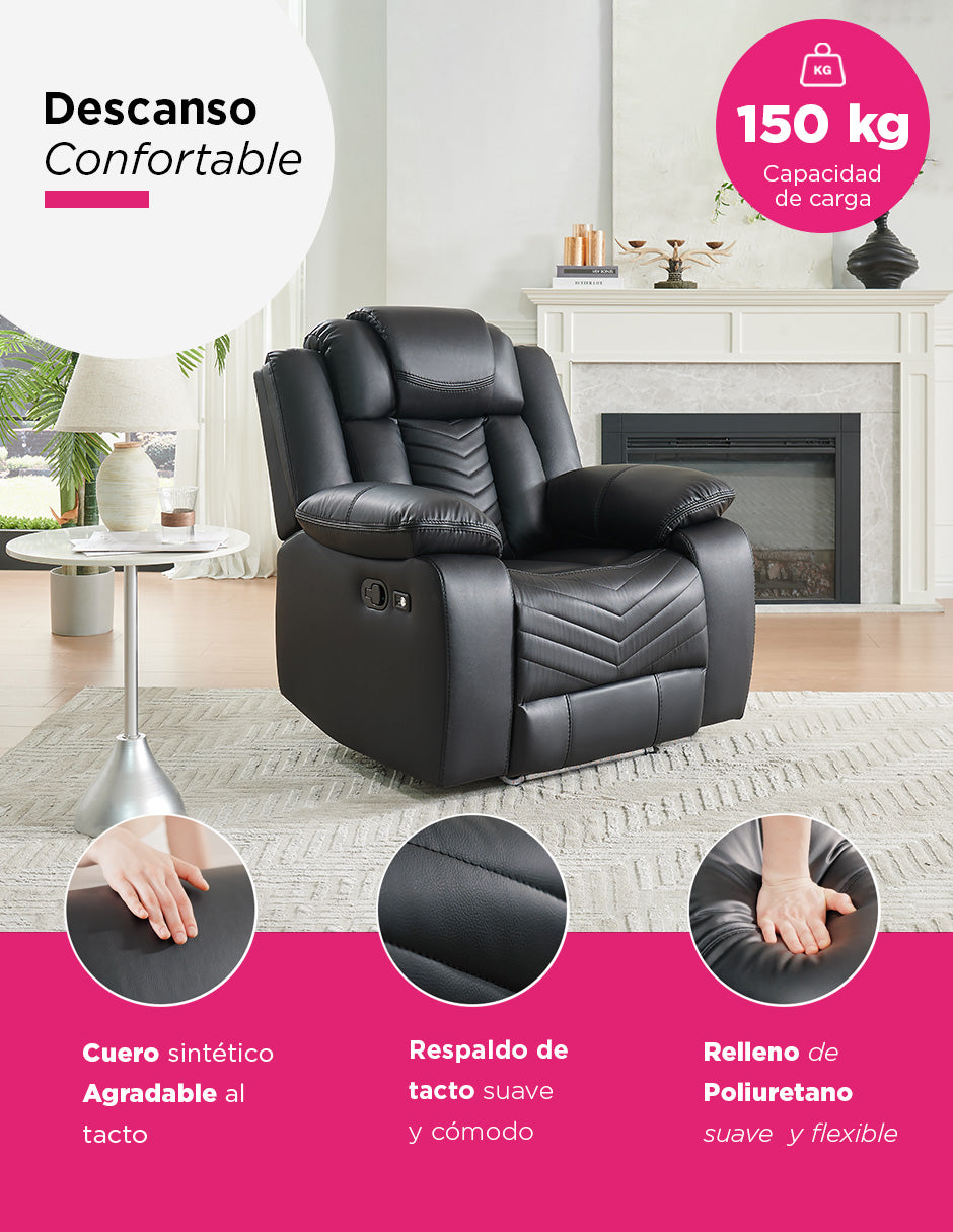 Sala De Lujo Moderna Cine Reclinable Led c/consola Bluetooth Lindau