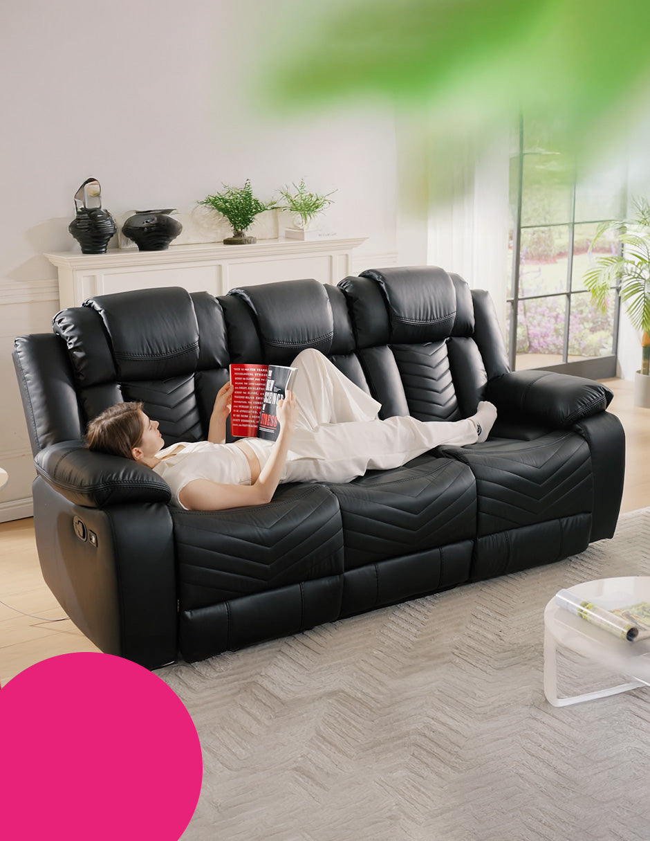 Sala De Lujo Moderna Cine Reclinable Led c/consola Bluetooth Lindau