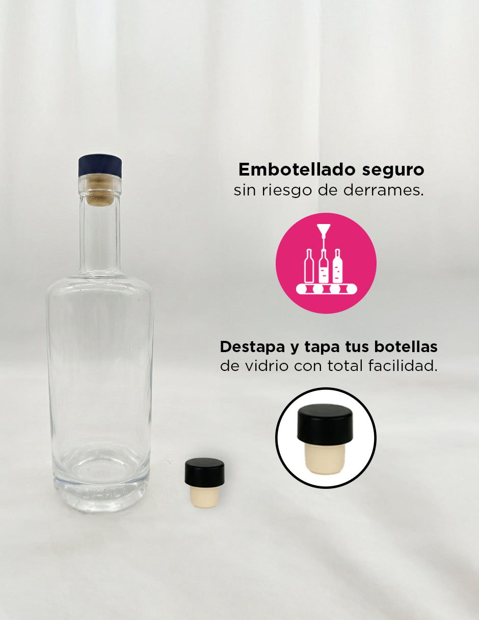 Set de 12 Botellas Licoreras de Vidrio Premium: 750ml con Sellado Hermético de Alta Densidad