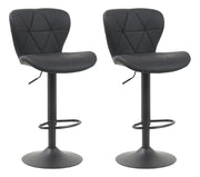 Set de 2 Bancos de Barra Ajustables Umbria Vanlig Giratorios en Vinil Negro