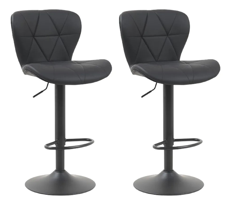Set de 2 Bancos de Barra Ajustables Umbria Vanlig Giratorios en Vinil Negro