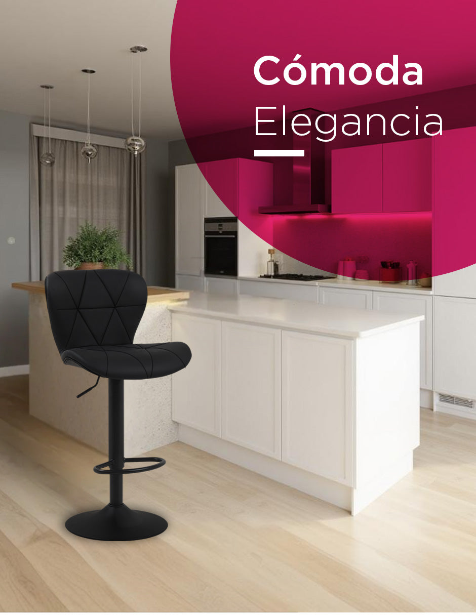 Set de 2 Bancos de Barra Ajustables Umbria Vanlig Giratorios en Vinil Negro