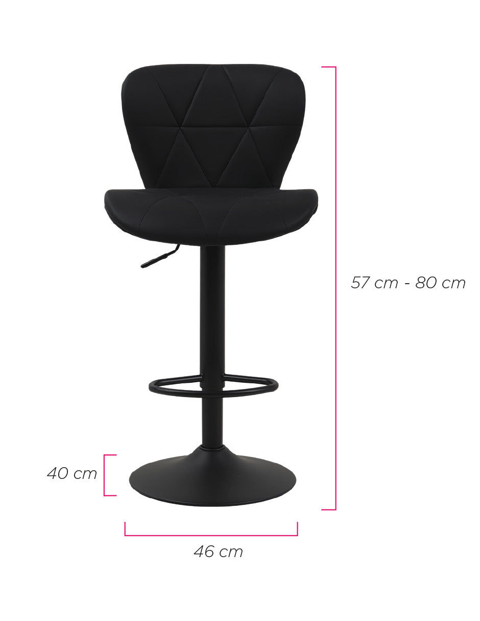 Set de 2 Bancos de Barra Ajustables Umbria Vanlig Giratorios en Vinil Negro