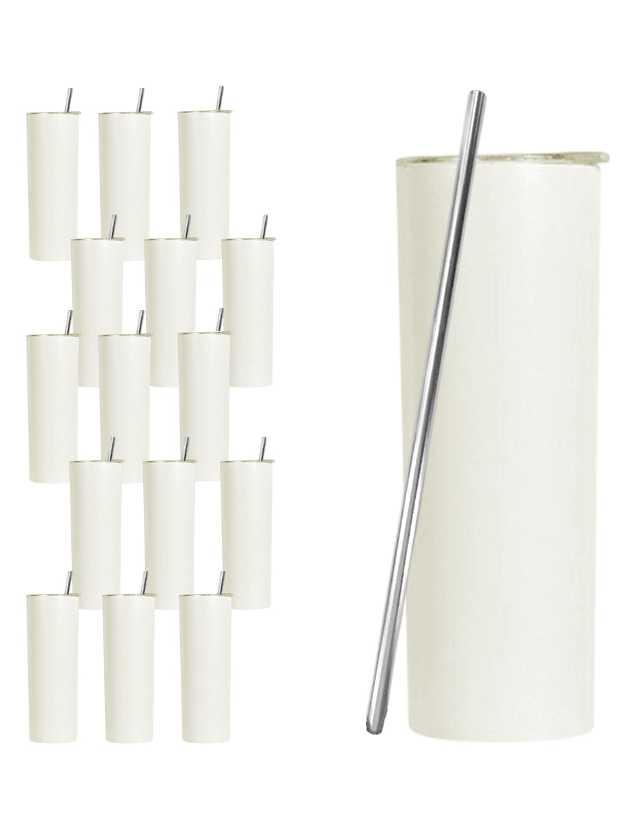Set de 50 Termos de Acero Inoxidable Yonaiker 20oz Blanco para Sublimar