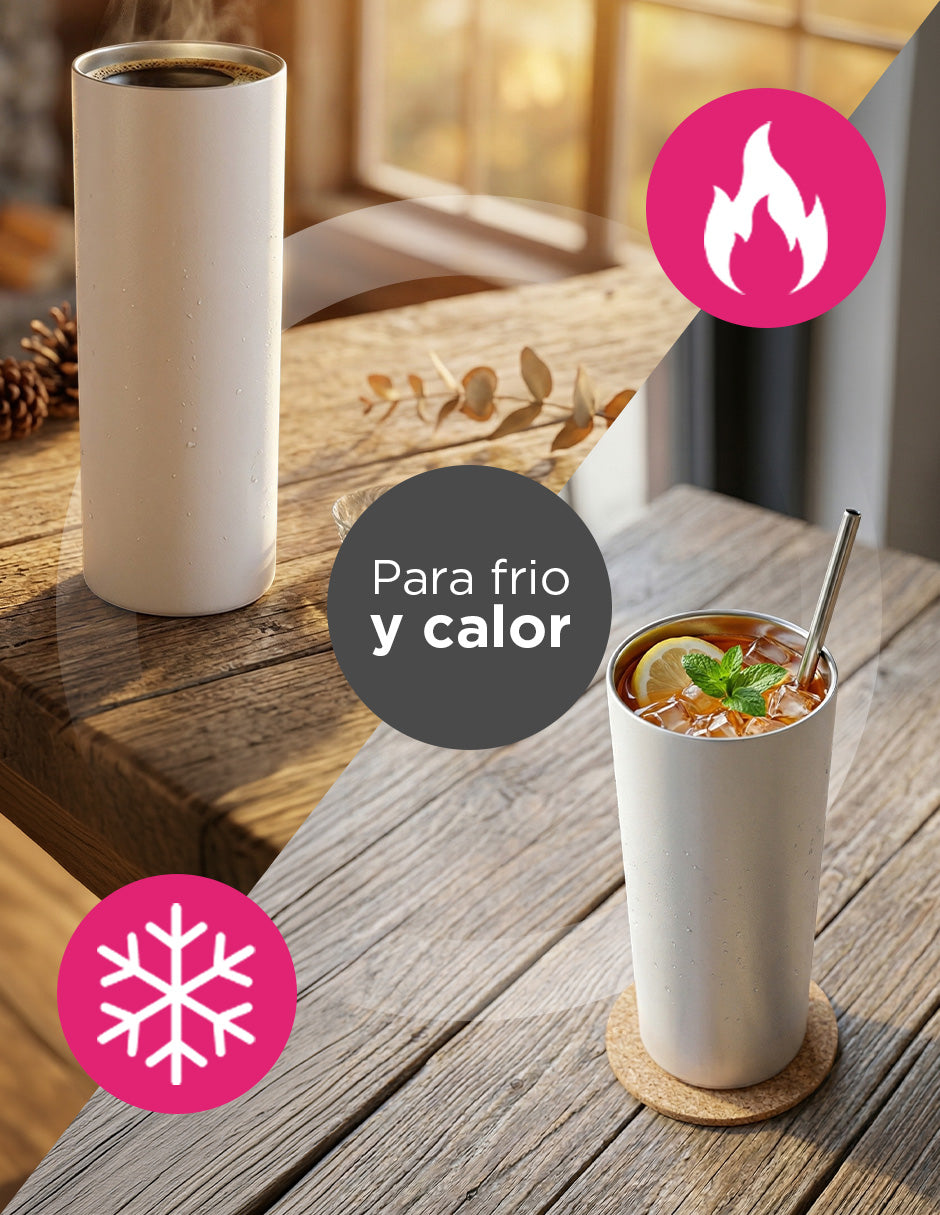 Set de 50 Termos de Acero Inoxidable Yonaiker 20oz Blanco para Sublimar