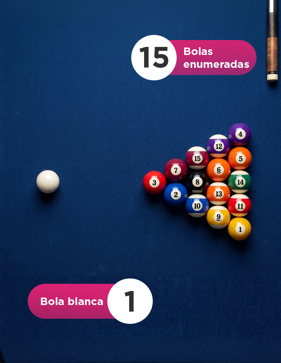 Set de Bolas de Billar Eberle Negro en Resina de Poliéster para Pool Estándar