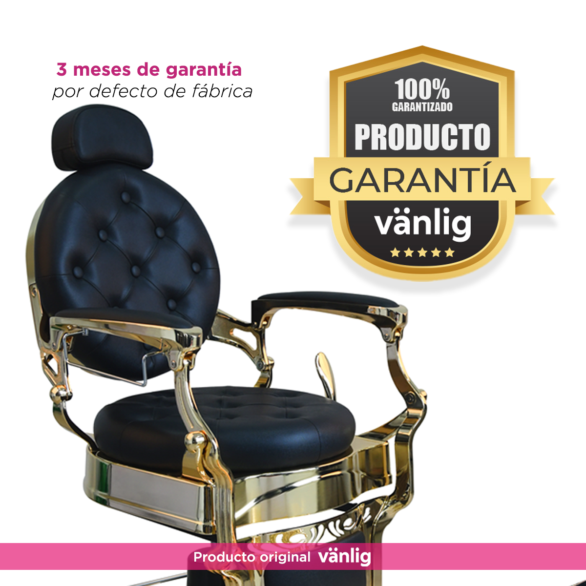 Sillón Barbería Bérgamo Dorado