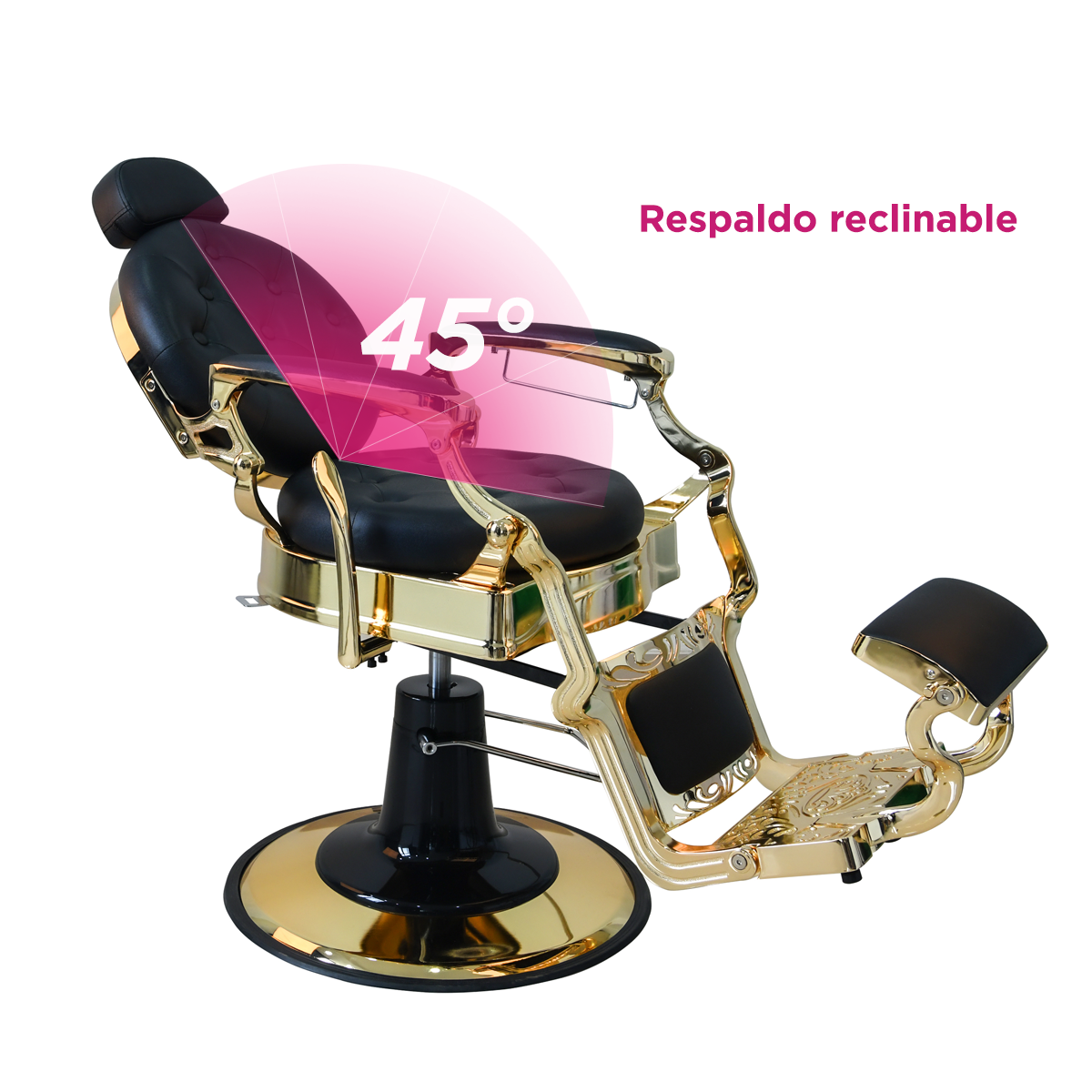 Sillón Barbería Bérgamo Dorado