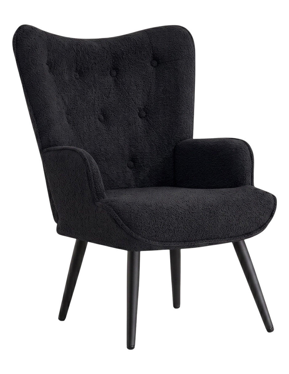 Sillón Ocasional Zamora Tejido Sherpa Negro Marfil Vanlig