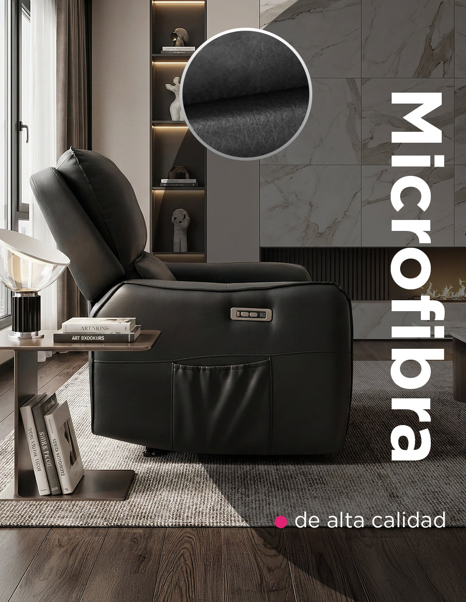 Sillón Reclinable Eléctrico Masaje 8 Puntos USB 150 kg Negro Quebec Vanlig