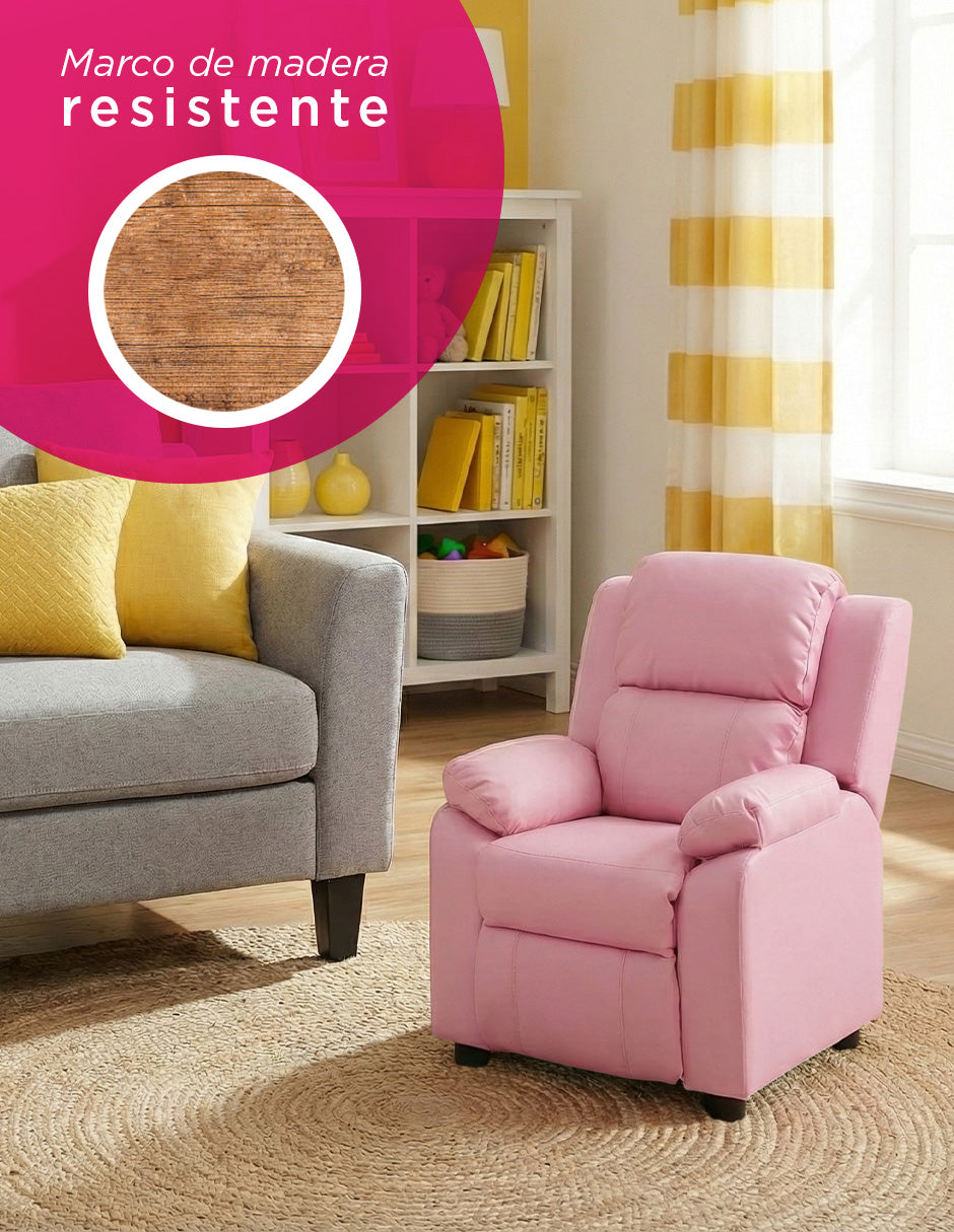 Sillón Reclinable Reposet Infantil Rosa