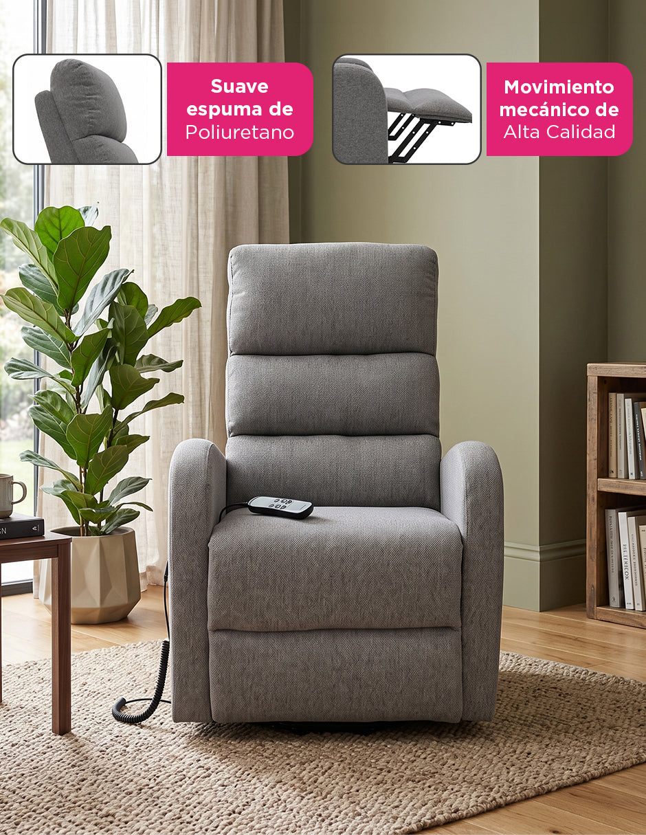Sillón Reposet Eléctrico Brave Gris con Sistema de Masaje y Cero Gravedad