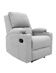 Sillón Reposet Reclinable Manual Toscano Gris Claro Tapizado en Tela de Poliéster