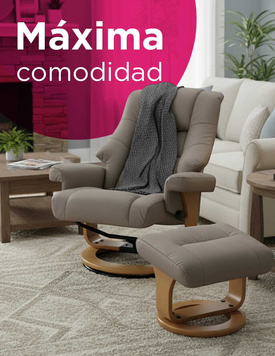 Sillón Reposet con Taburete Paris Beige