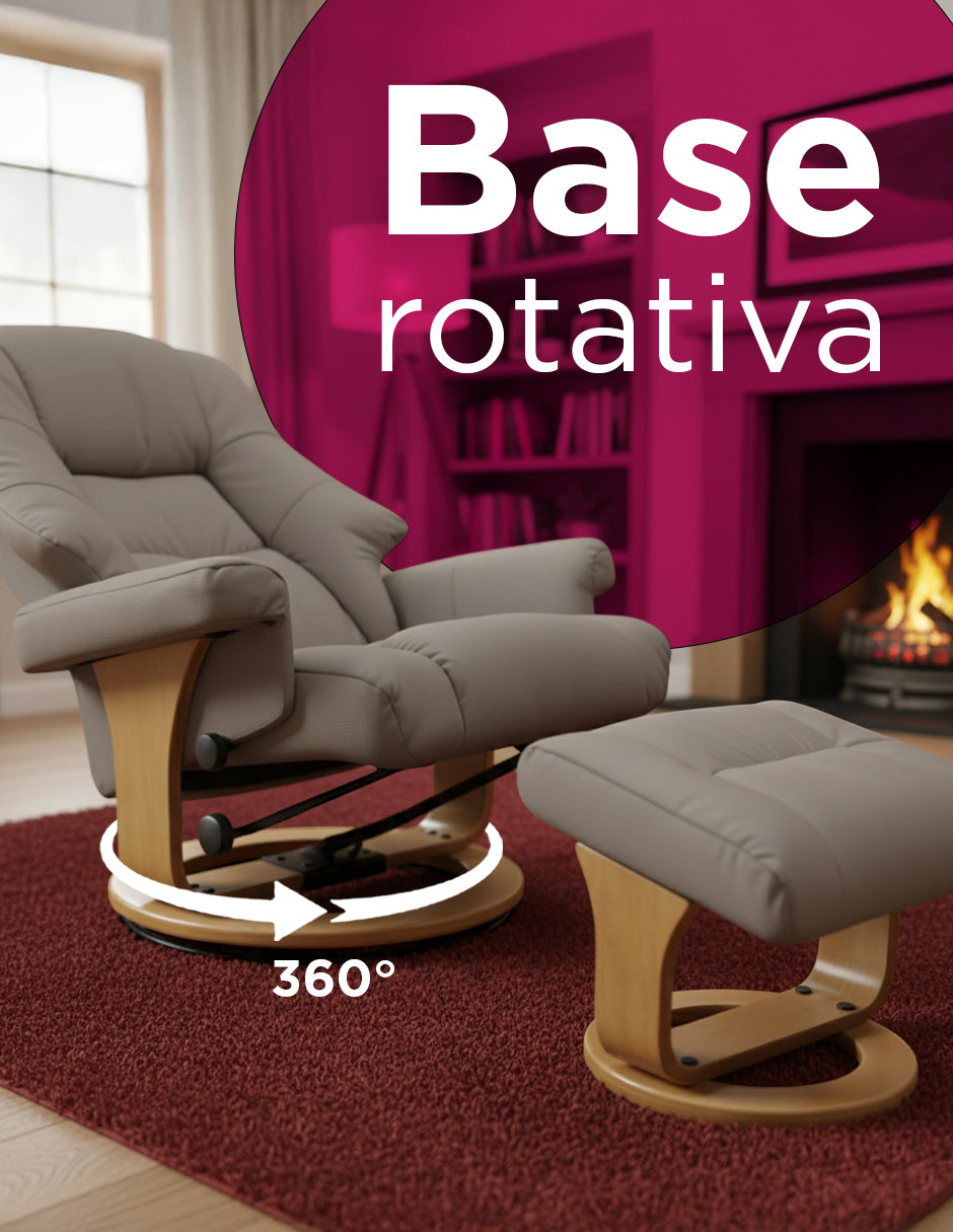 Sillón Reposet con Taburete Paris Beige