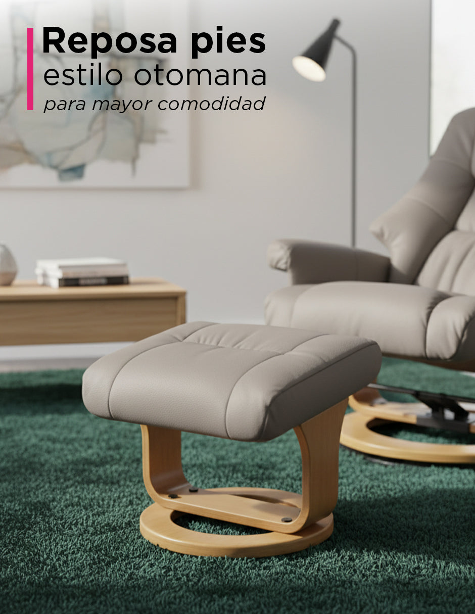 Sillón Reposet con Taburete Paris Beige