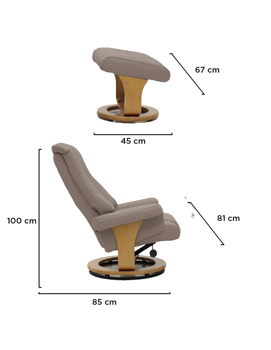 Sillón Reposet con Taburete Paris Beige