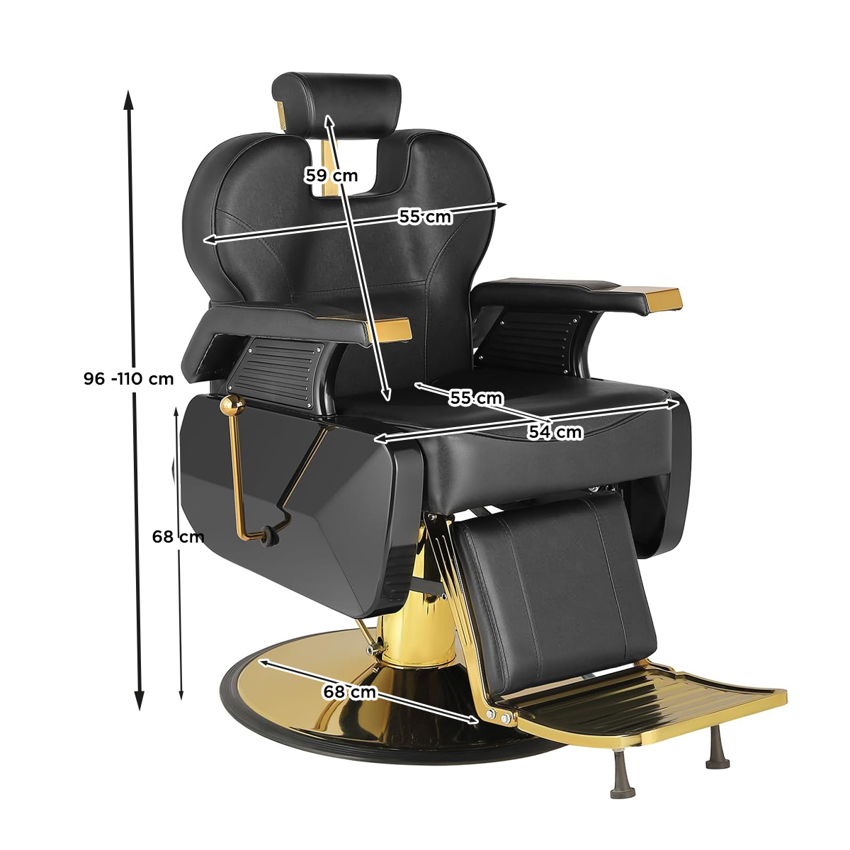 Sillón barbería Roma Dorado