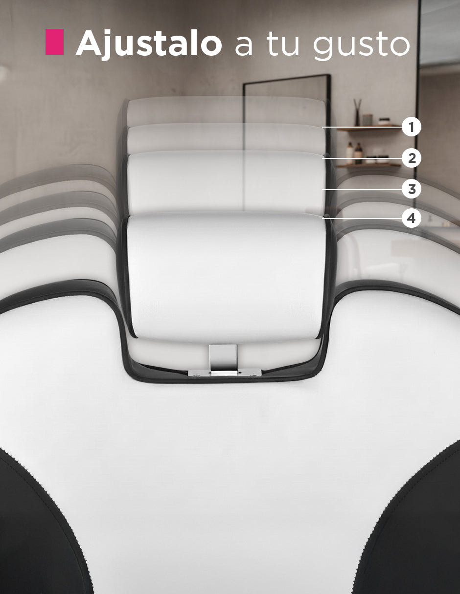 Sillón de Barbería Roma Bicolor Blanco con Negro