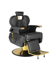 Sillón para Barbería Profesional Roma Dorado Reclinable 135° con Base Cromada